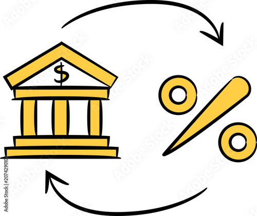 Bank and Interest Percent Illustration

