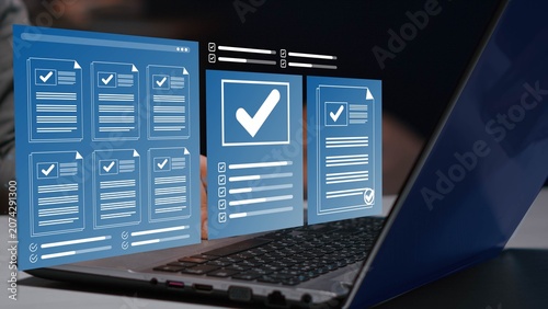 Foto Digital checklist system for document approval, workflow management and quality
