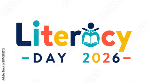 Literacy Day 2026 Logo Featuring a Child Reading.