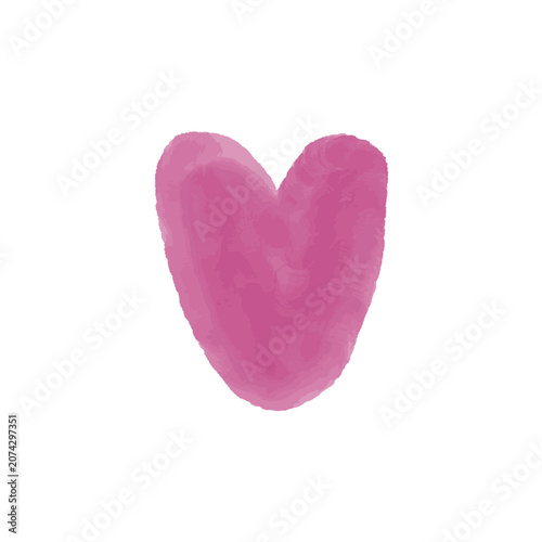 Pink Watercolor Heart Clipart Isolated