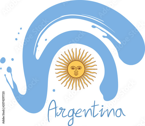 Argentina flag created with creative digital ink