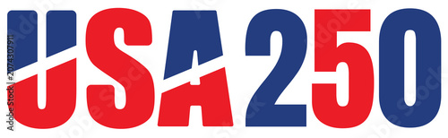 Bild auf Leinwand USA 250 Independence day text banner