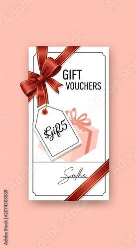 ElegantGiftVouchersPresentationWithRibbonTag.