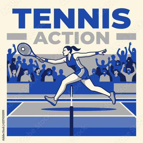 Energetic Tennis Player In Action Capturing Crowd Enthusiasm