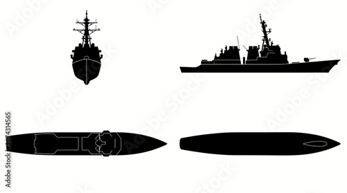 Foto Arleigh Burke Class Guided Missile Destroyer Navy Ship Silhouette