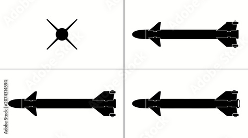 Tableau sur toile AIM-9 Sidewinder Air to Air Heat Seeking Missile Silhouette