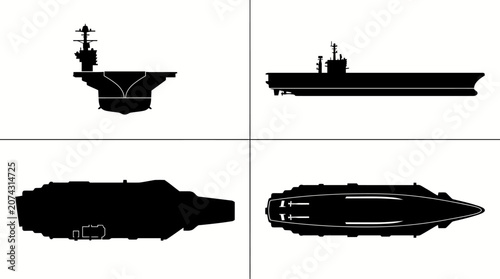 Slika na platnu Nimitz Class Nuclear Powered Aircraft Carrier Navy Ship Silhouette