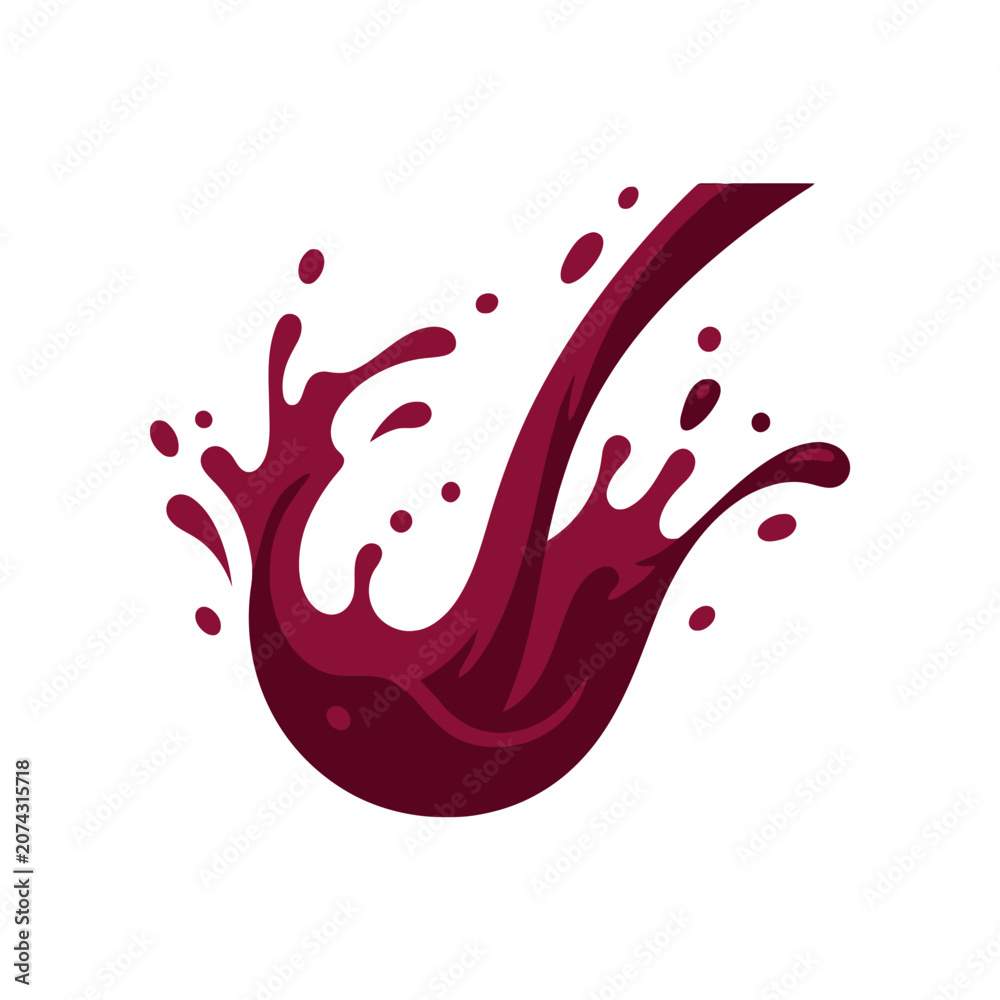 Fototapeta premium Dynamic splash of red wine isolated on a white background