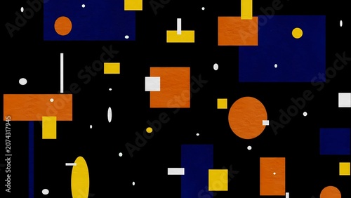Foto Modern Bauhaus style abstract geometric background on black texture