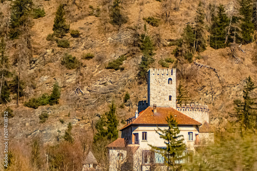 Alpine spring view near Trens, Freienfeld, Wipptal valley, South Tyrol, Italy