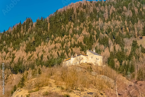 Alpine spring view near Trens, Freienfeld, Wipptal valley, South Tyrol, Italy