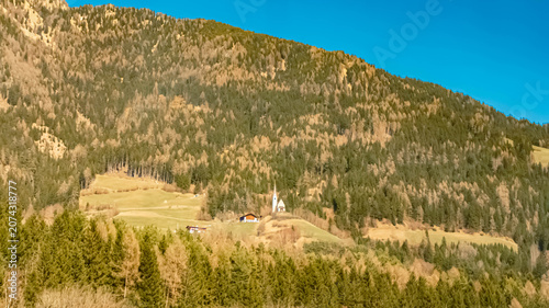 Alpine spring view near Trens, Freienfeld, Wipptal valley, South Tyrol, Italy