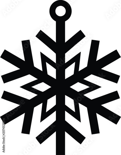 Snowflake design element for winter holiday decoration  isolated on transparent background
