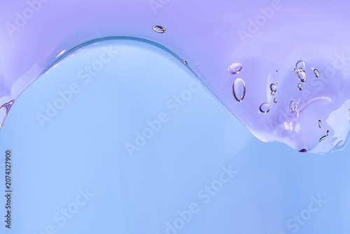 Fényképezés Purple translucent bubble wave on a soft blue background, flowing abstract shape