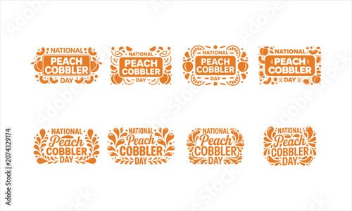 National Peach Cobbler Day Celebration Graphics Collection Keywords: peach cobbler, national