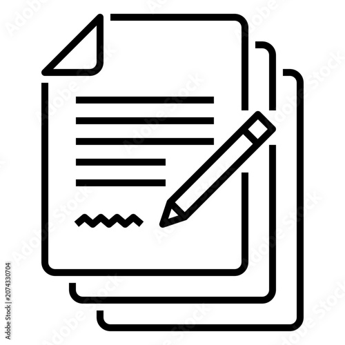 Contract icon with line or outline style