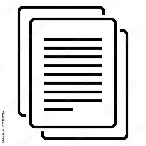 Document icon with line or outline style