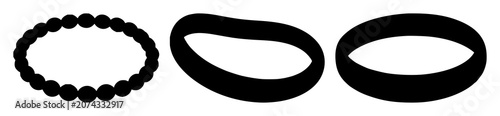 Foto Bracelet set with a single black silhouette on white background featuring jewelr