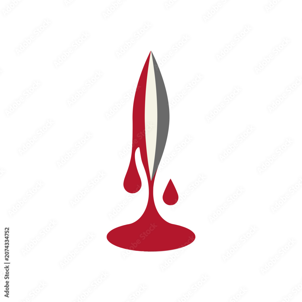 Fototapeta premium A sharp metal blade dripping with thick red blood
