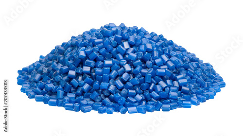 Bild auf Leinwand Pile of blue plastic pellets