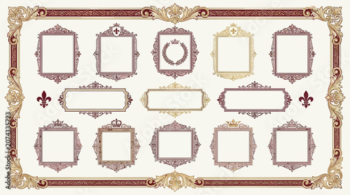 Ornate Vintage Frames and Borders Collection: Decorative Royal Elements