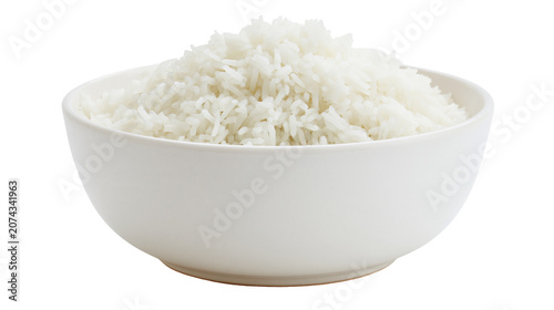 Obraz na plátně White bowl filled with fluffy steamed white rice