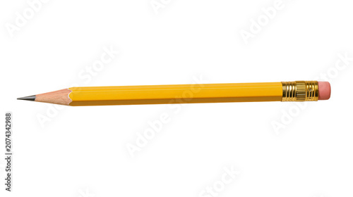 Quadro em tela Yellow hexagonal pencil with pink eraser and metal ferrule