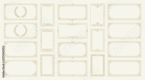 Ornate Golden Frames Collection: Certificate Borders, Page Decorations, Elegant Layouts