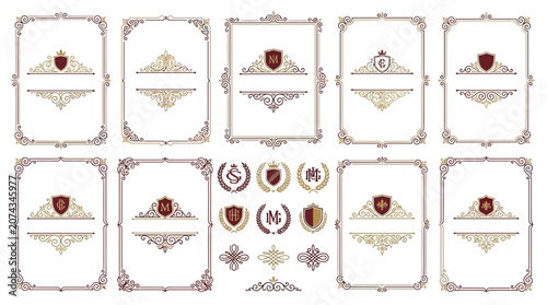 Ornate Monogram Frames and Emblems - Decorative Vignettes