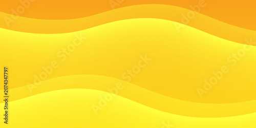 Abstract yellow and orange wavy background with dynamic smooth curves.