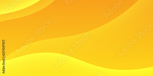 Abstract yellow and orange wavy background with dynamic smooth curves.