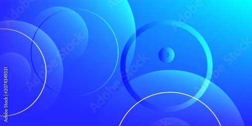 Abstract blue gradient background with overlapping geometric circles