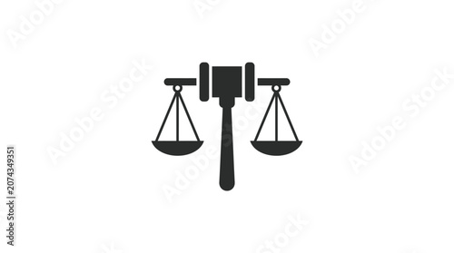 Tableau sur toile Black scales of justice icon symbol.