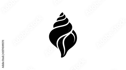 Foto Black seashell shape design element.