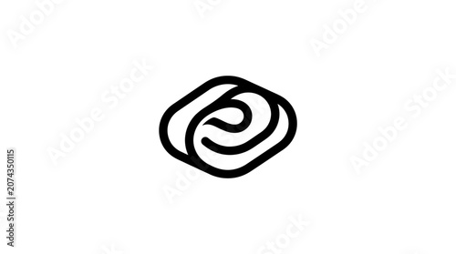 Quadro su tela Black swirl design symbol logo mark.