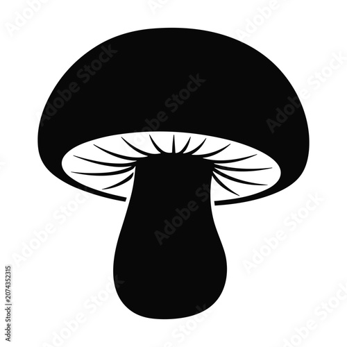 Photos Black mushroom silhouette, simple fungal icon