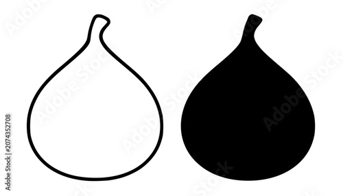 Konstfotografi Fig minimalist icon, in outline and silhouette design for food theme