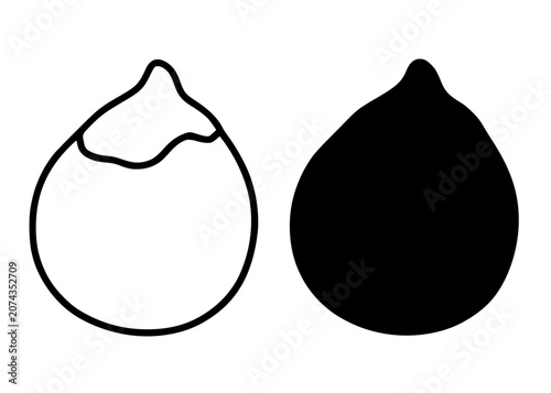 Photos Wasabi pea minimalist icon, in outline and silhouette design for food theme