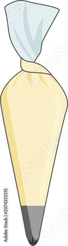 Vector Illustration of a Piping Bag for Cake