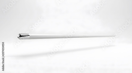 Shiny White Stylus Pen Floating in Air