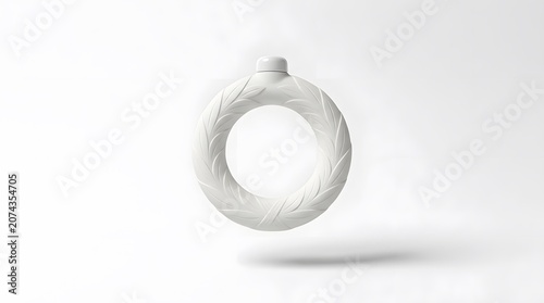 Elegant White Ornament Ring with Subtle Leaf Pattern in Air