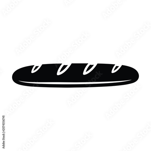 Black baguette bread illustration