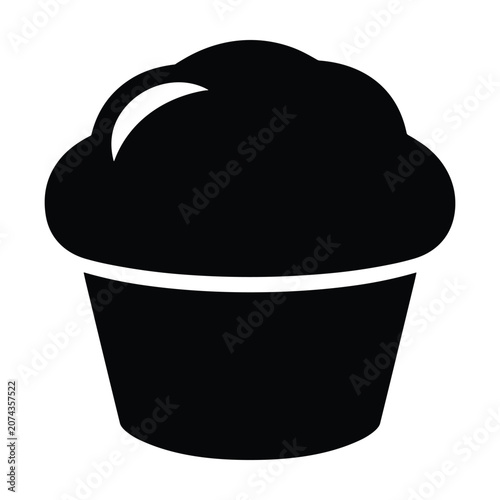 Black silhouette cupcake
