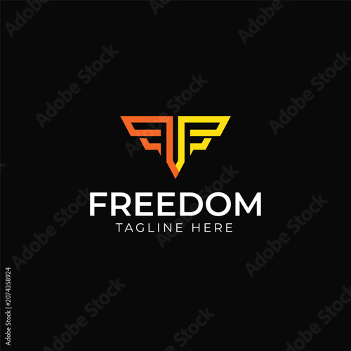 Initial Letter F FF Freedom Logo Design Inspiration