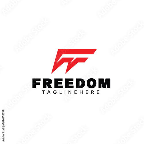 Initial Letter F FF Freedom Logo Design Inspiration