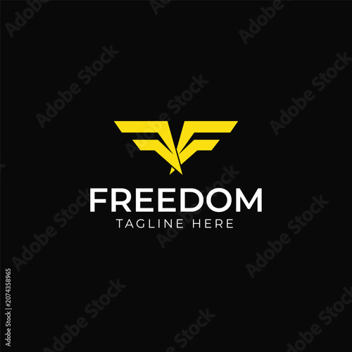Initial Letter F FF Freedom Logo Design Inspiration