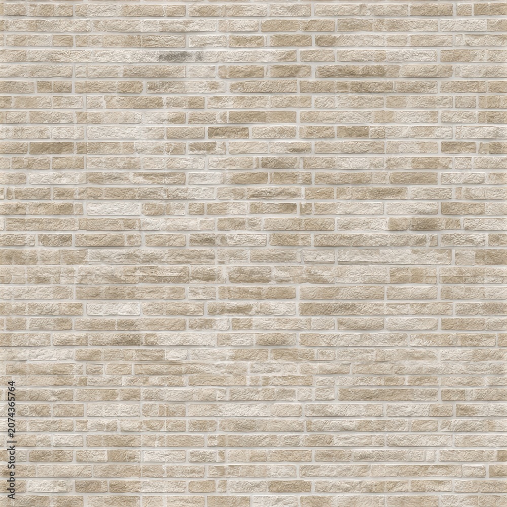 Fototapeta premium Light brick wall texture with subtle neutral tones, architectural surface design, modern construction background. SEAMLESS PATTERN