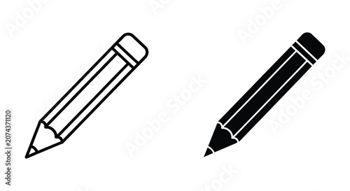 Two pencils with different tip shapes illustration