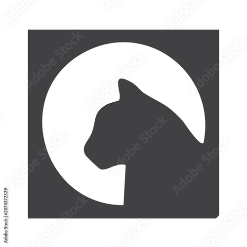 Silhouette of a Horse Head Icon on Dark Background with White Circle