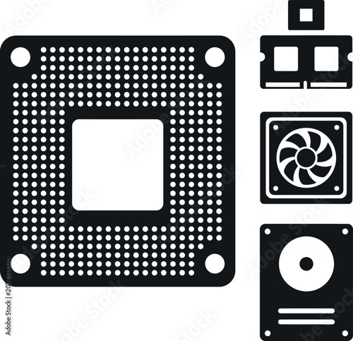 Computer hardware icons
